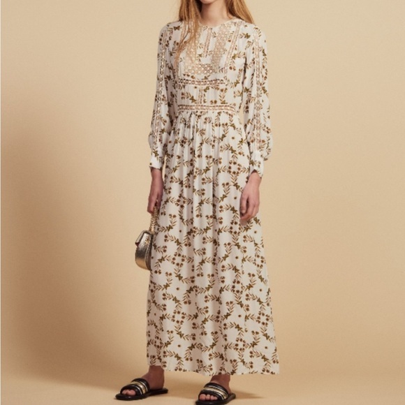 Sandro Dresses & Skirts - Sandro Butterfly print flowy maxi dress size 36